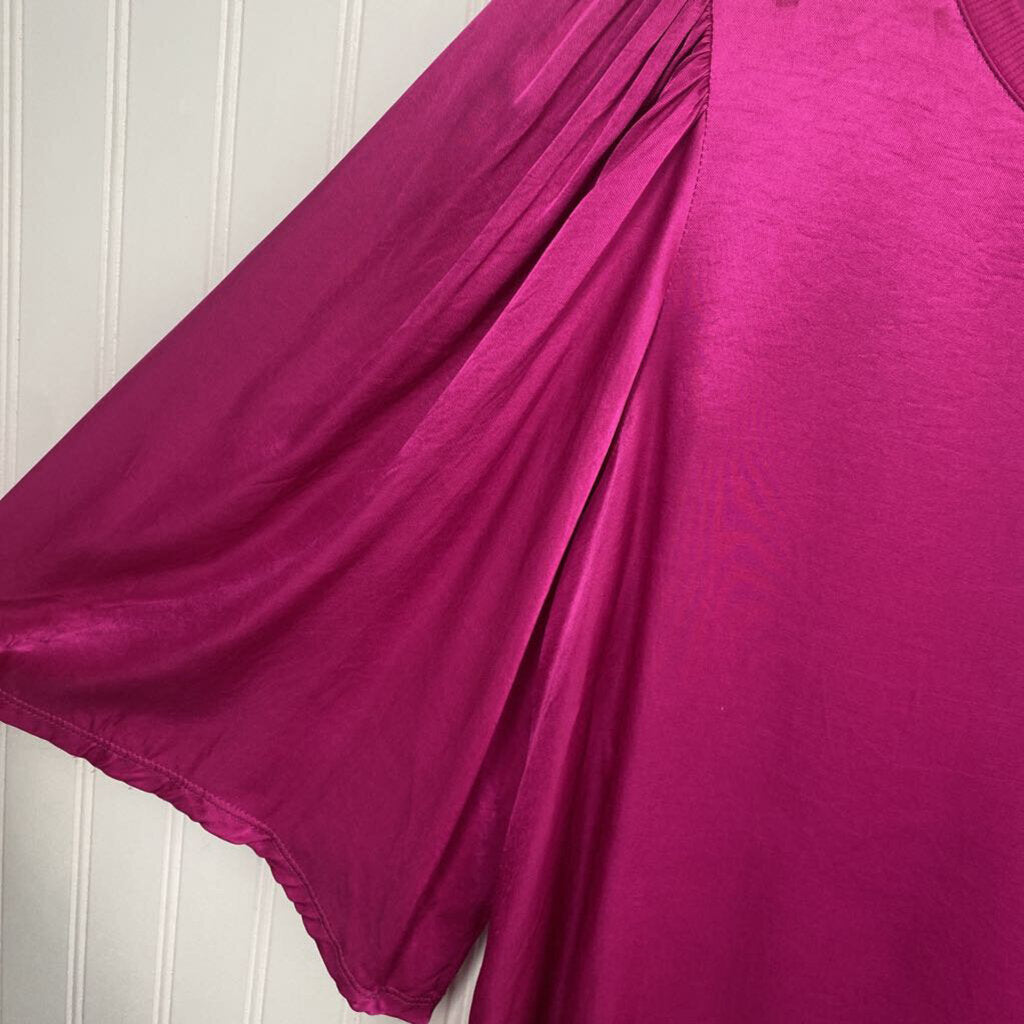 SHORT SLEEVE SATIN BLOUSE