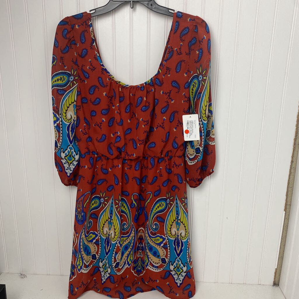LONG SLEEVE PAISLEY AND FLORAL DRESS