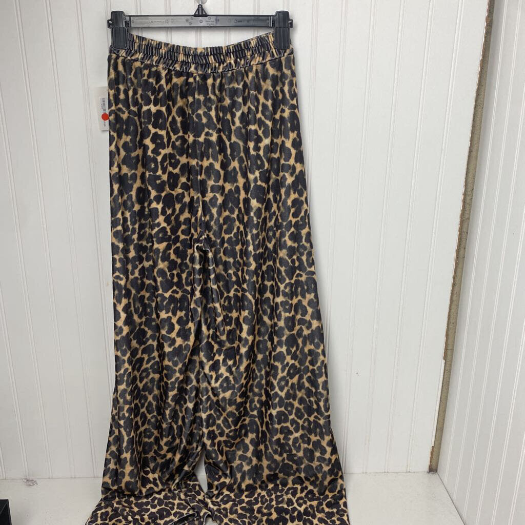 WIDE LEG CHEETAH PRINT PANTS