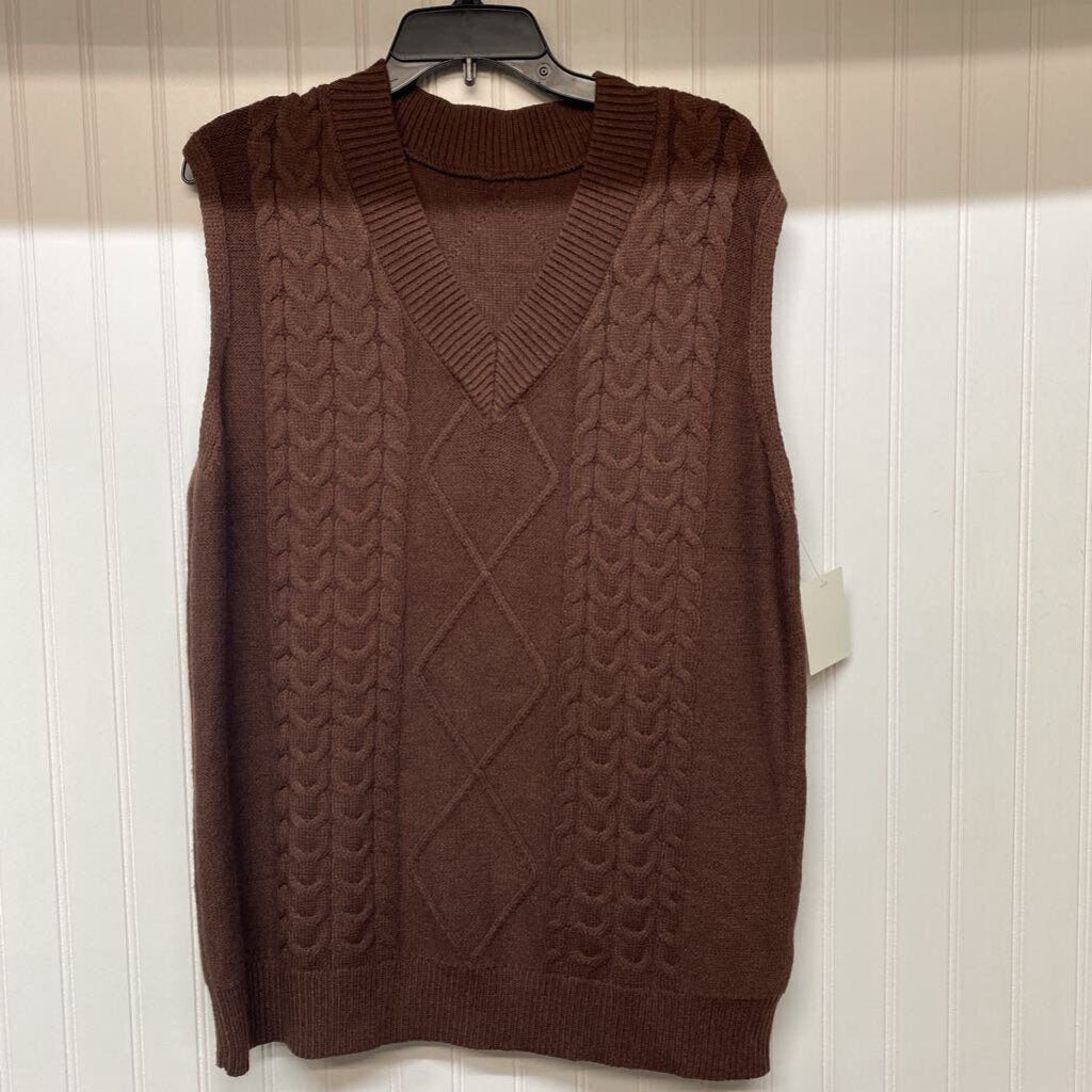 *SLEEVELESS V NECK KNIT SWEATER