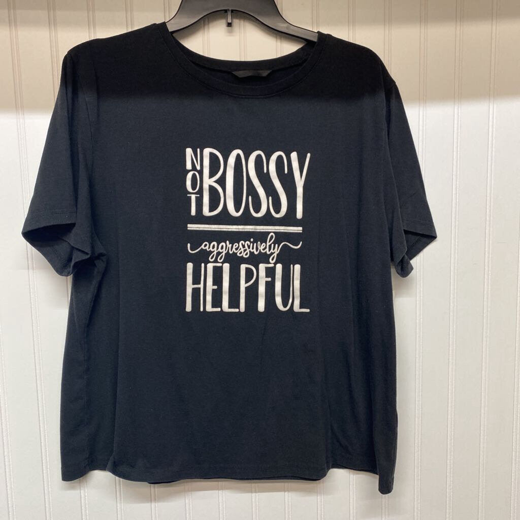 *"NOT BOSSY, AGGRESSIVELY HELPFUL" GRAPHIC TEE
