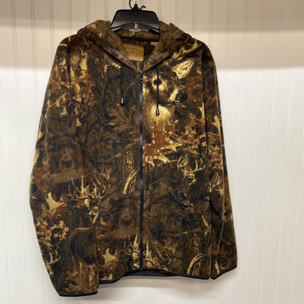 *FLEECE HOODED ZIP UP JACKET