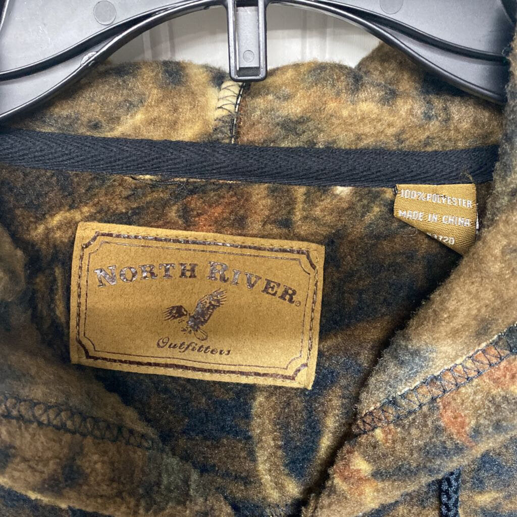 *FLEECE HOODED ZIP UP JACKET