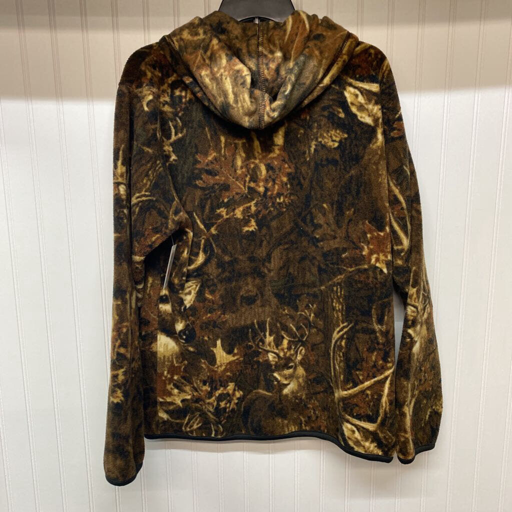 *FLEECE HOODED ZIP UP JACKET