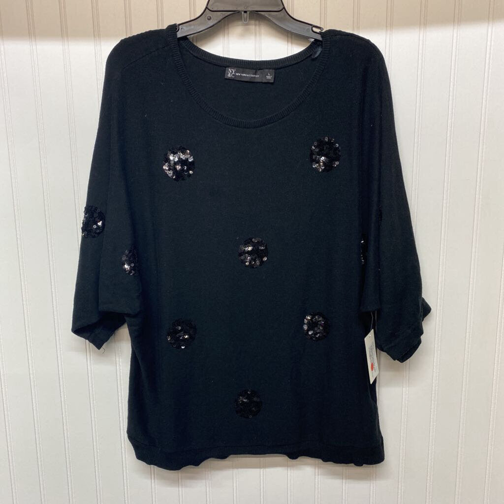 SEQUINNED SHORT SLEEVED SWEATER