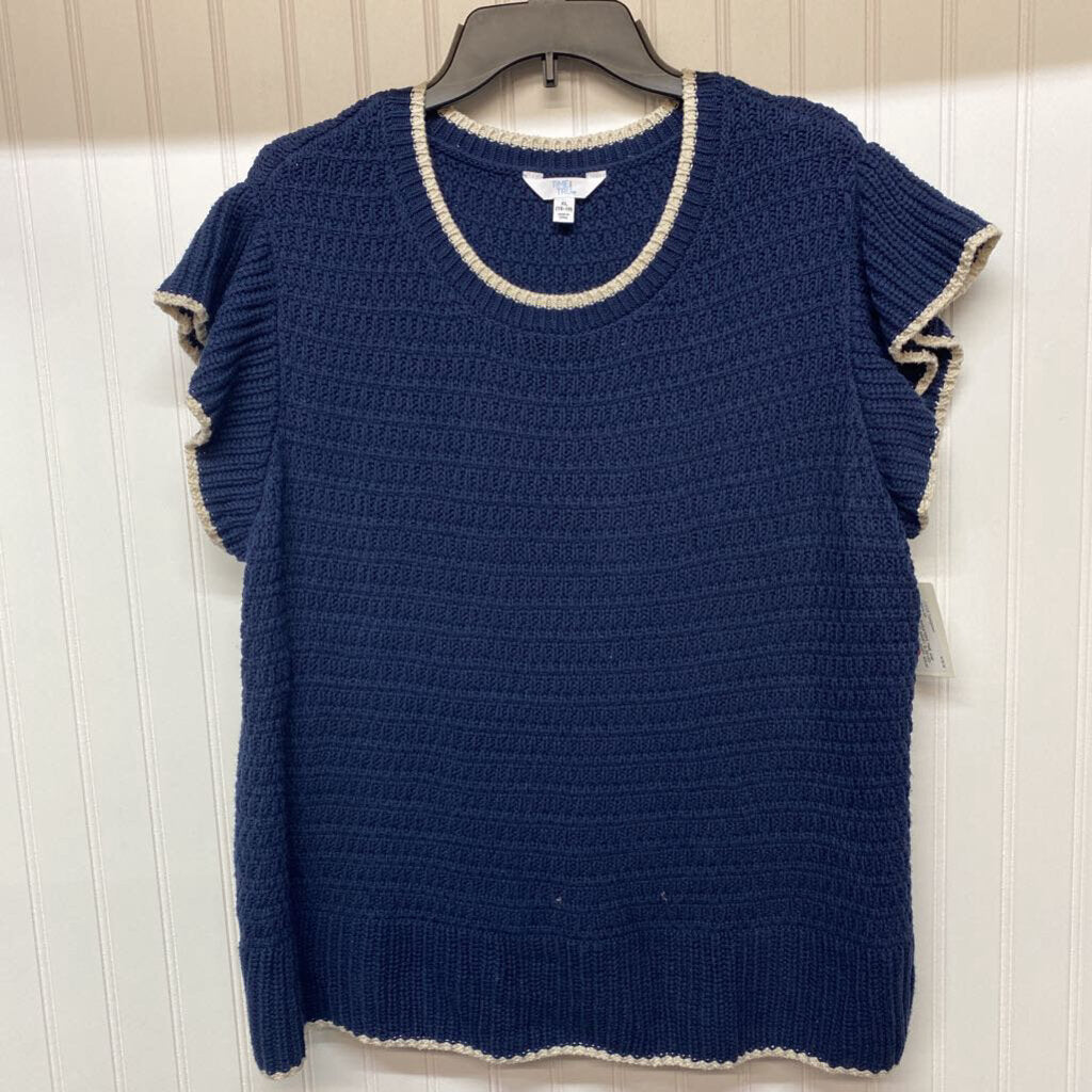 RUFFLED SHORT SLEEVED SWEATER