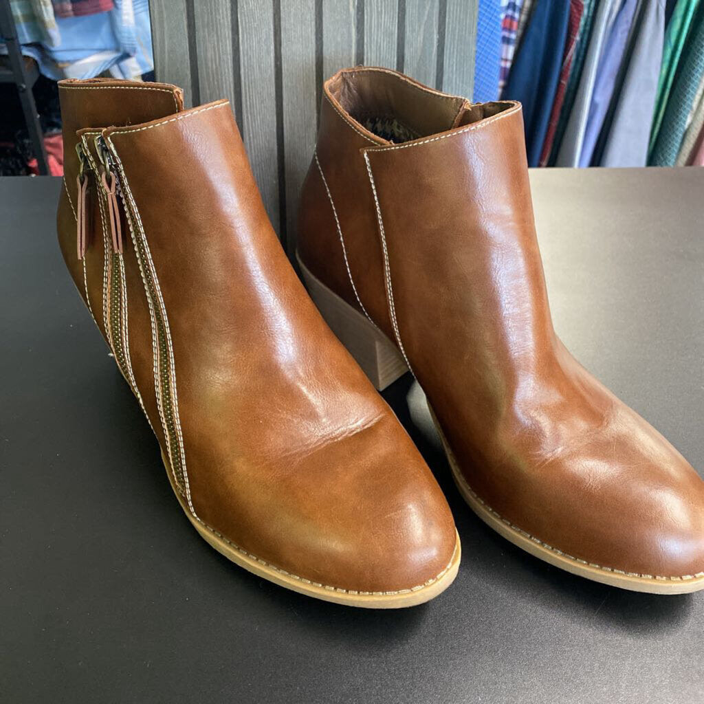 *DOUBLE ZIPPER HEELED ANKLE BOOTS