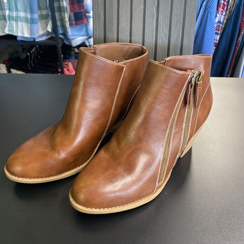 *DOUBLE ZIPPER HEELED ANKLE BOOTS