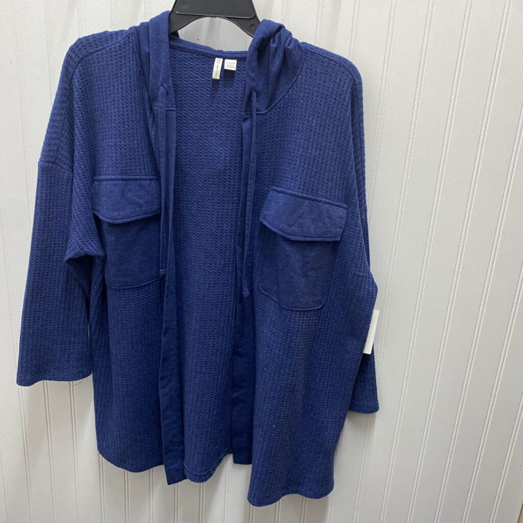 OPEN FRONT HOODED CARDIGAN