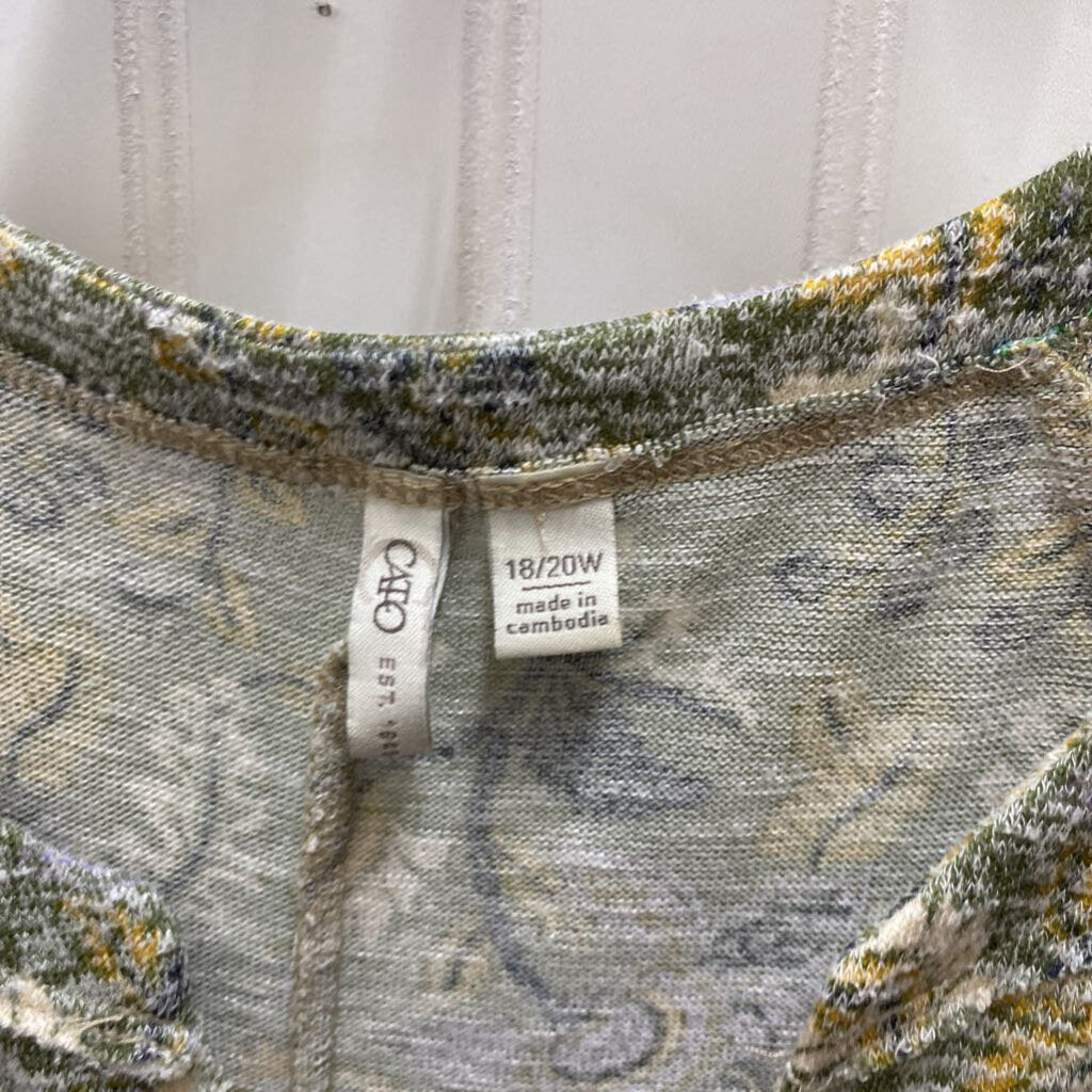 LONG SLEEVE PRINTED KNIT TOP