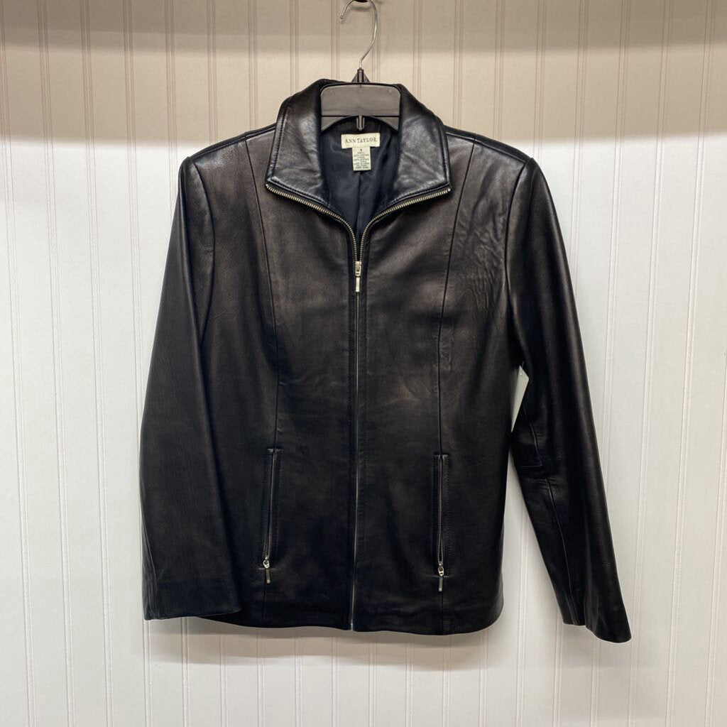LADIES FULL ZIP LEATHER COAT