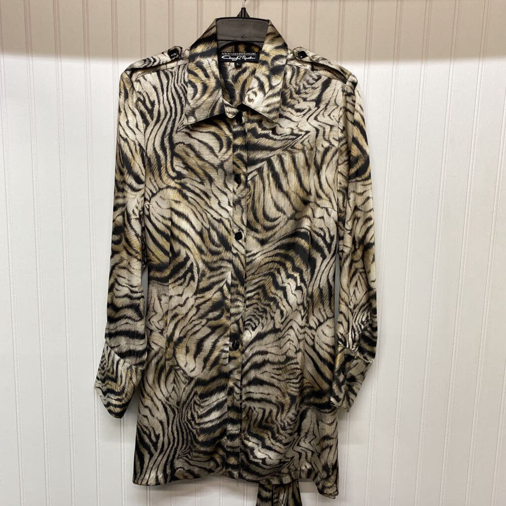 SATIN BELTED LONG SLEEVED