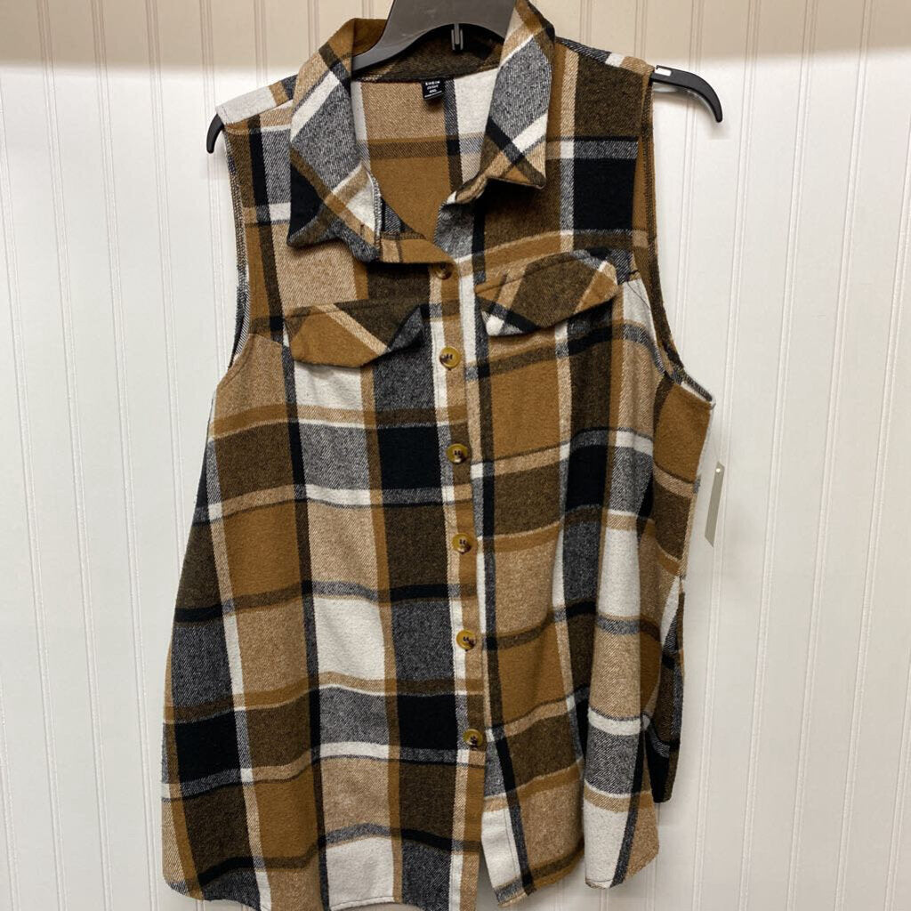 WOMENS PLUS SLEEVELESS FLANNEL