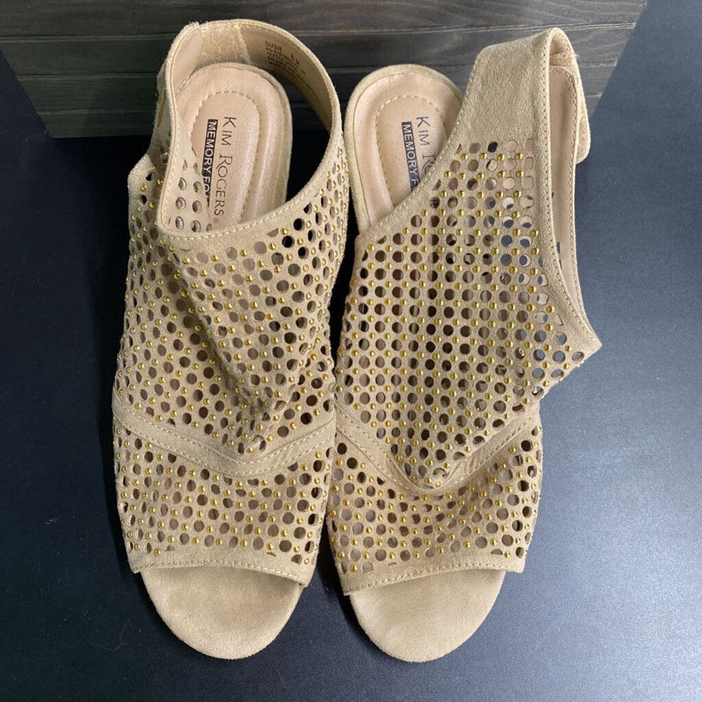 OPEN TOED FAUX SUEDE HEELS