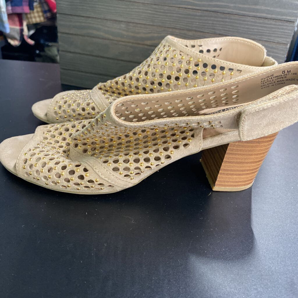 OPEN TOED FAUX SUEDE HEELS