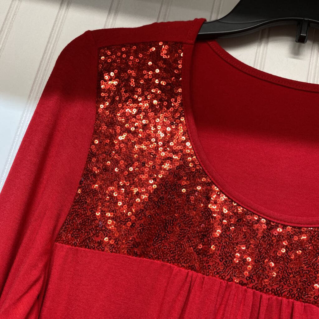 GLITTER LONG SLEEVED SHORT DRESS