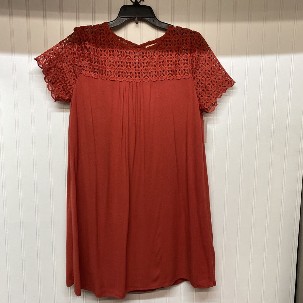 LACE SLEEVED SHORT DRESS