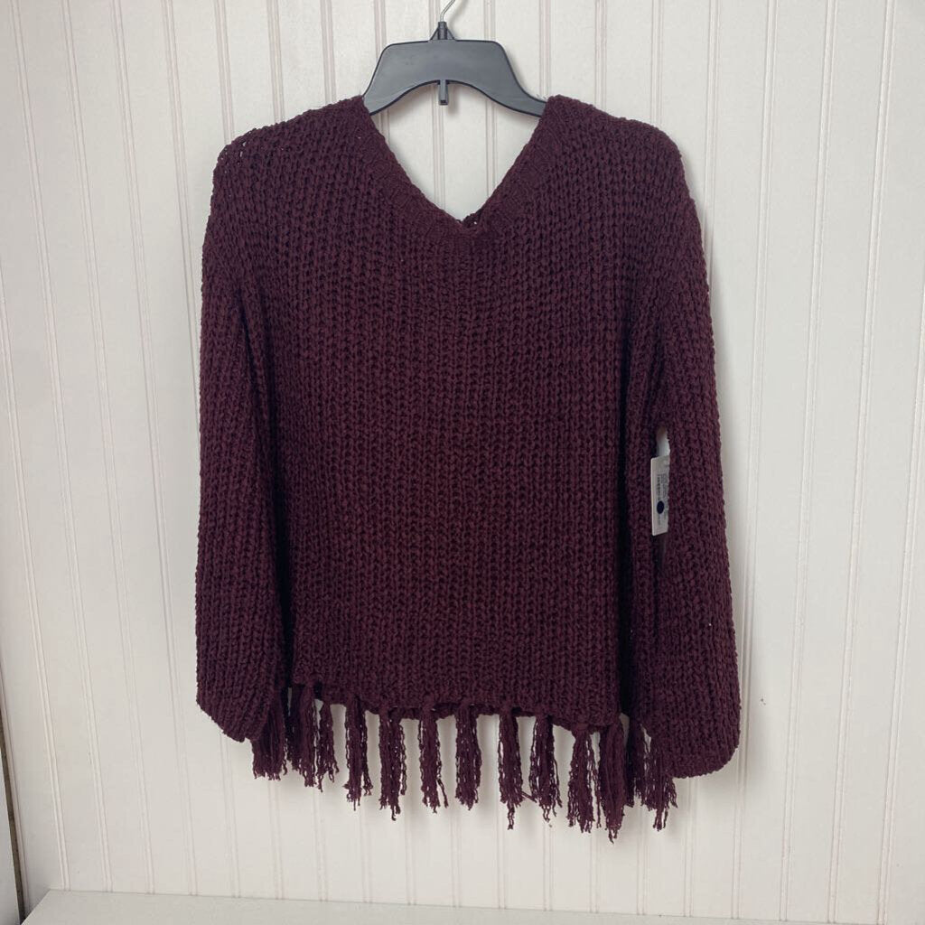 FRINGED LOOSE KNIT SWEATER