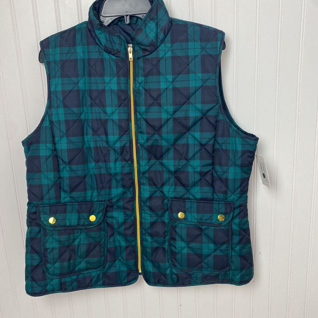 GREEN AND BLUE PUFFER VEST