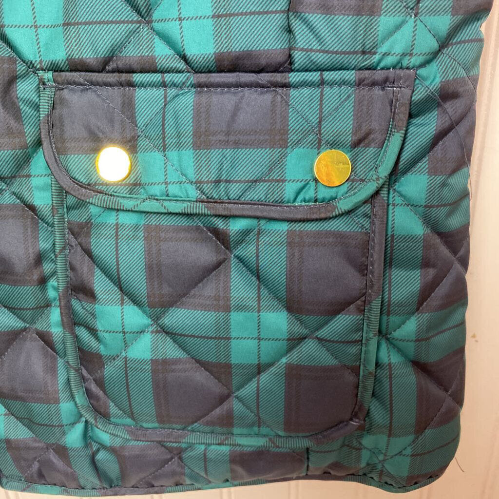 GREEN AND BLUE PUFFER VEST
