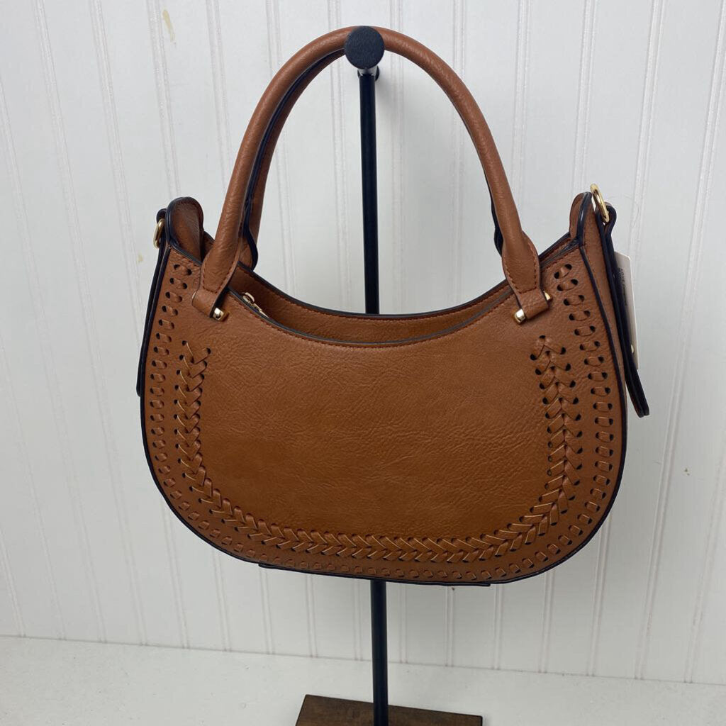 *WHIPSTITCH LEATHER ROUND SATCHEL