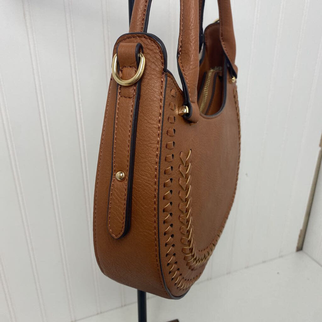 *WHIPSTITCH LEATHER ROUND SATCHEL