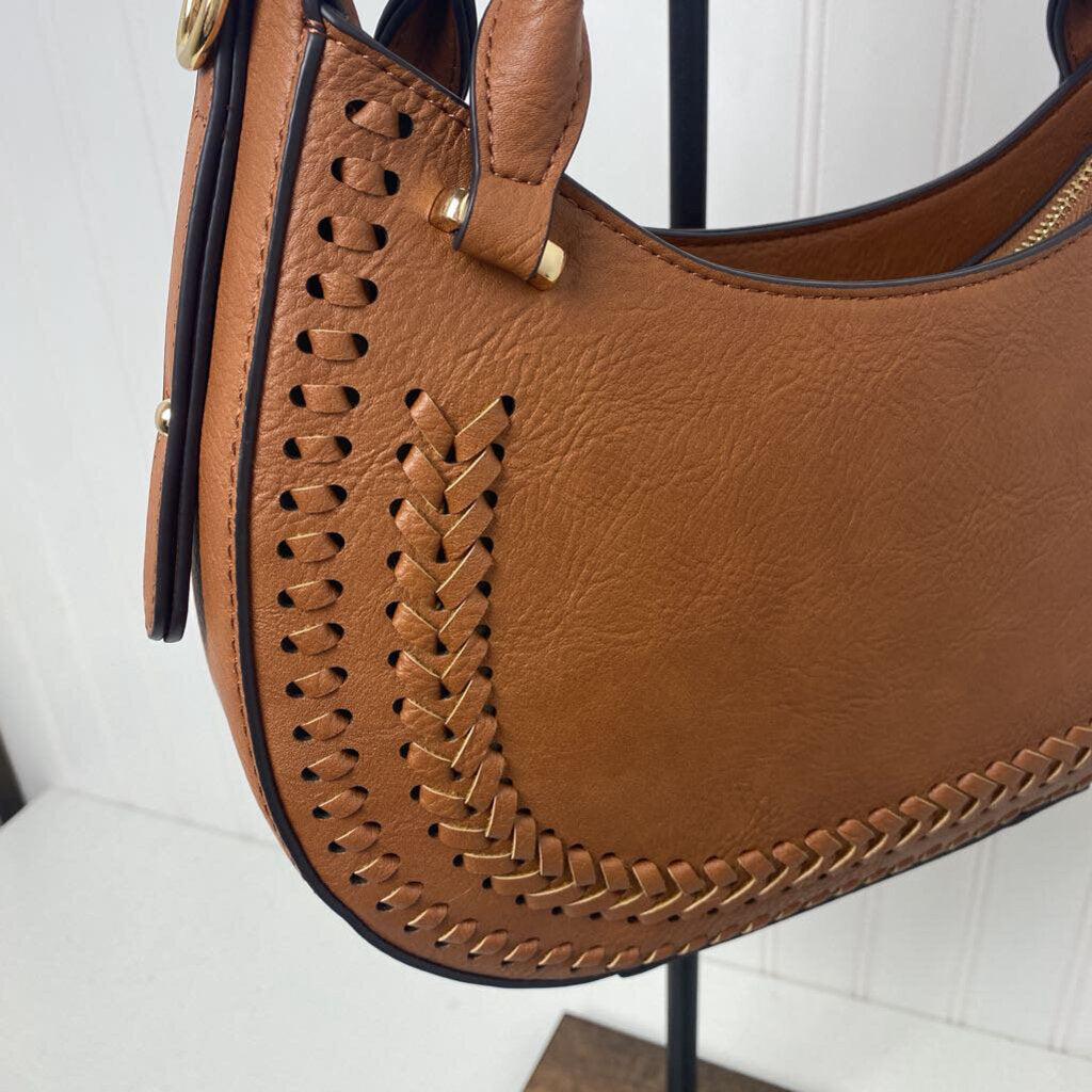 *WHIPSTITCH LEATHER ROUND SATCHEL