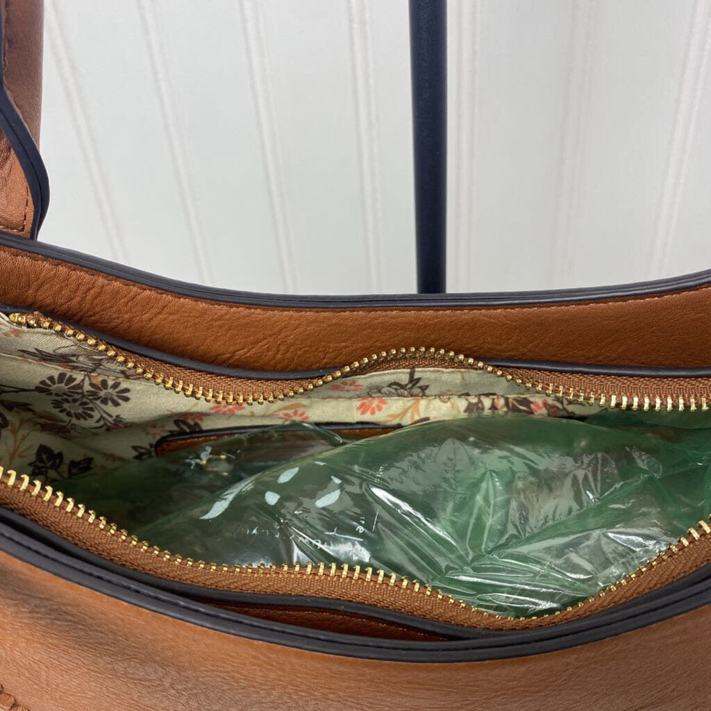 *WHIPSTITCH LEATHER ROUND SATCHEL