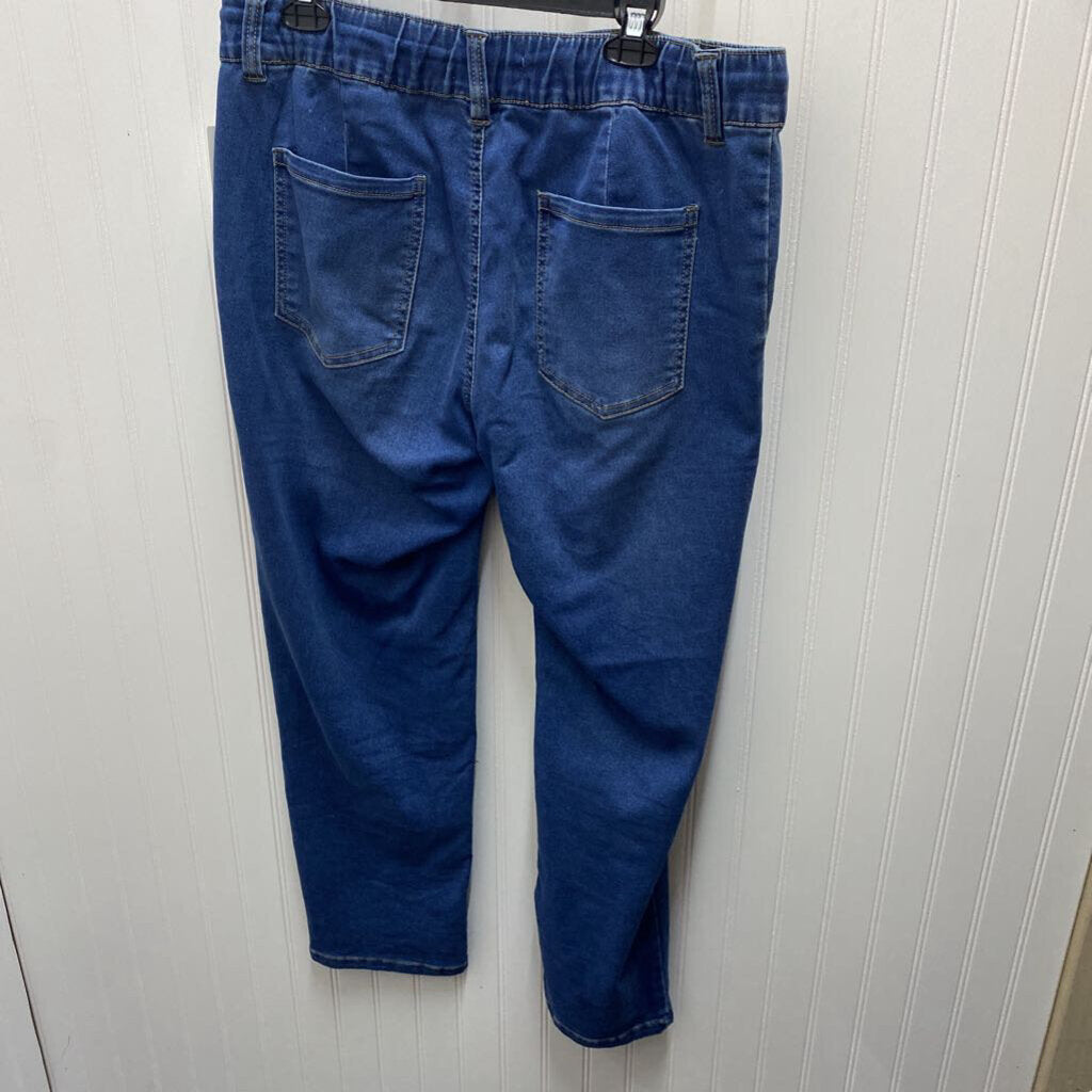 FLAT FRONT DRAWSTRING WAIST JEANS