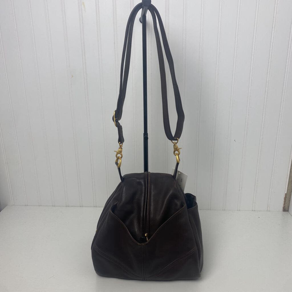 *DROPLET LEATHER CROSSBODY CHOCOLATE
