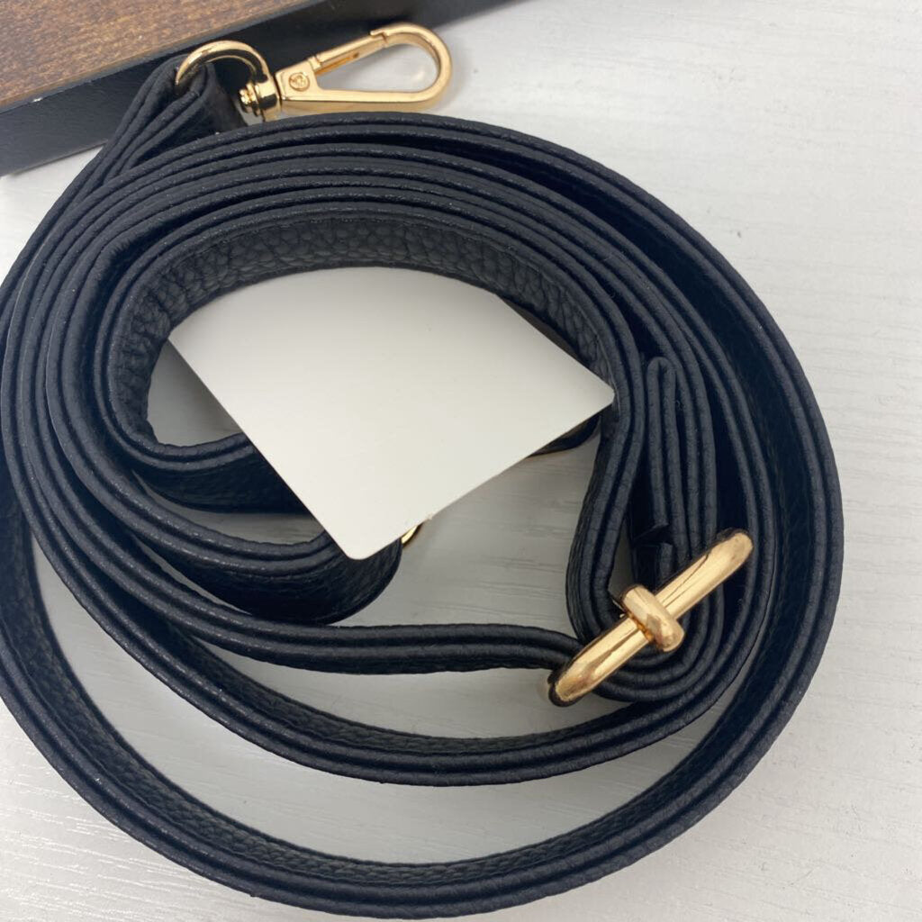 *BLACK LEATHER HANDBAG STRAP