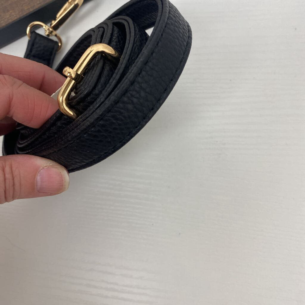 *BLACK LEATHER HANDBAG STRAP