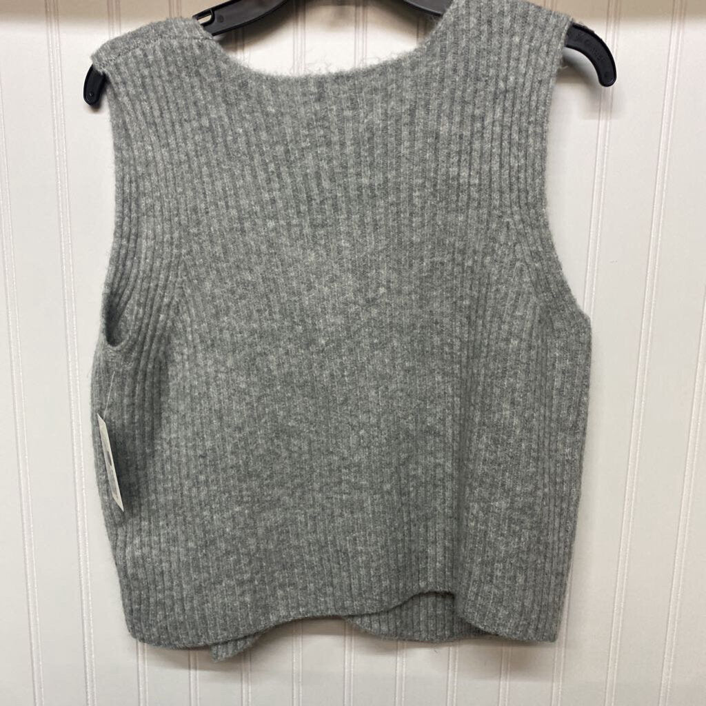 *GRAY SWEATER VEST WITH BROWN BUTTONS