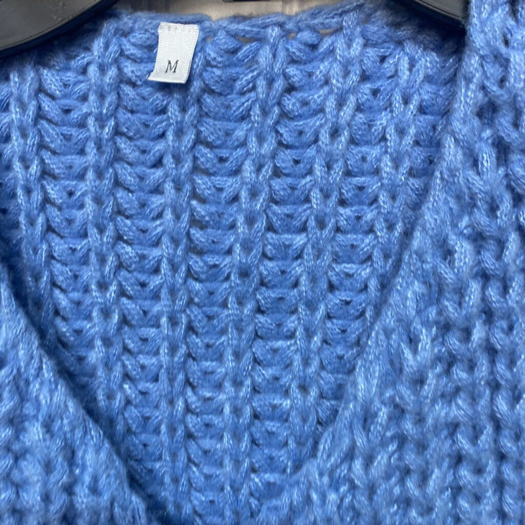 * LIGHT BLUE SWEATER VEST WITH BROWN BUTTONS