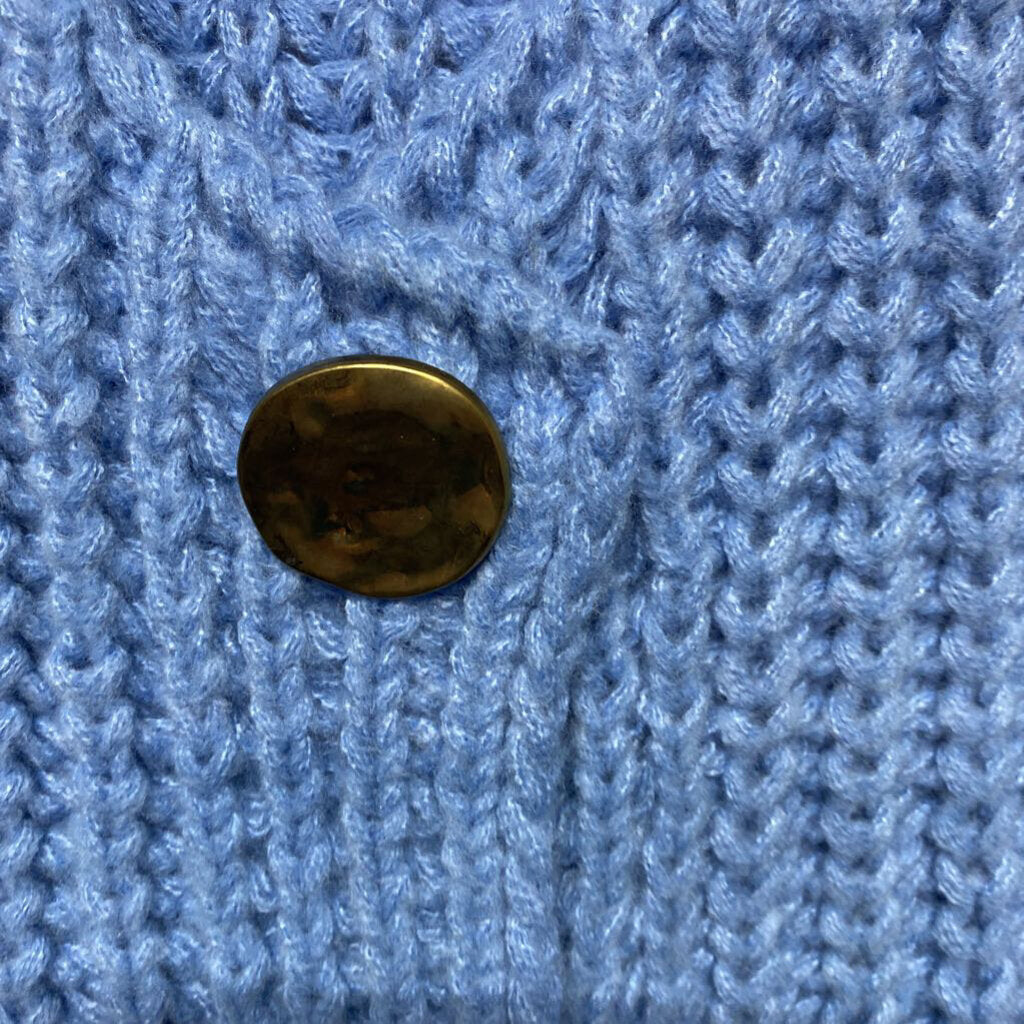 * LIGHT BLUE SWEATER VEST WITH BROWN BUTTONS