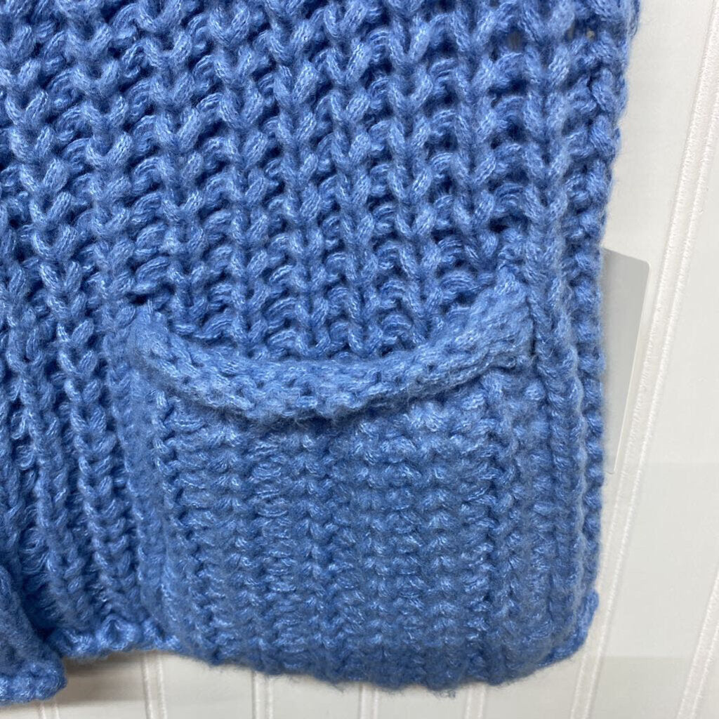 * LIGHT BLUE SWEATER VEST WITH BROWN BUTTONS