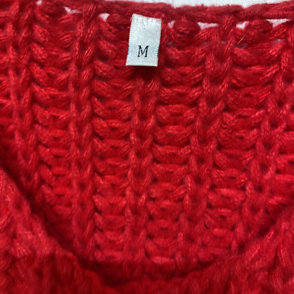 RED SWEATER VEST WITH BROWN BUTTONS
