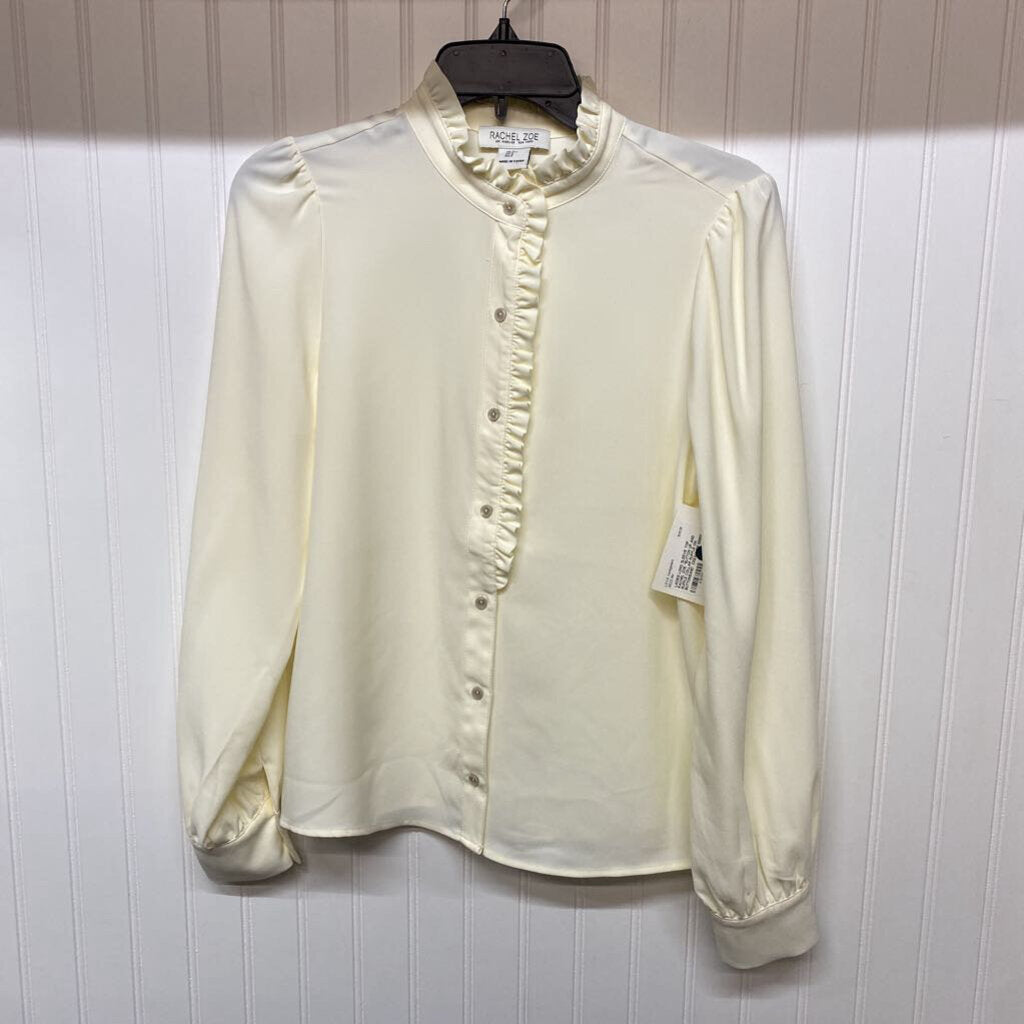 *BUTTON UP AND RUFFLE COLLAR RUFFLE ON BUTTONSAND