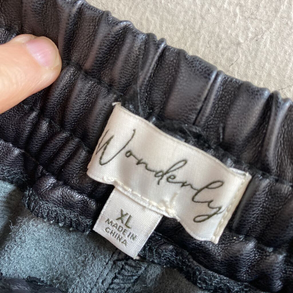 DRAWSTRING PLEATHER PANTS