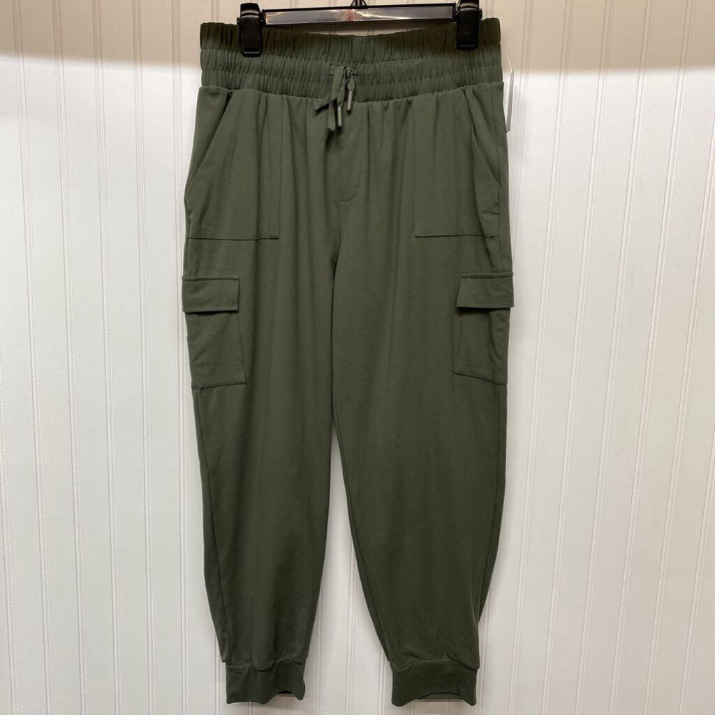 ELASTIC WAIST OLIVE CARGO JOGGERS