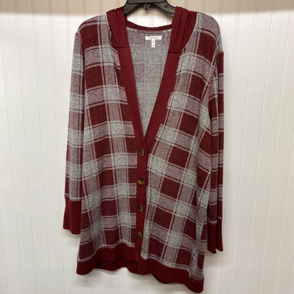 HOODED BUTTON UP CARDIGAN