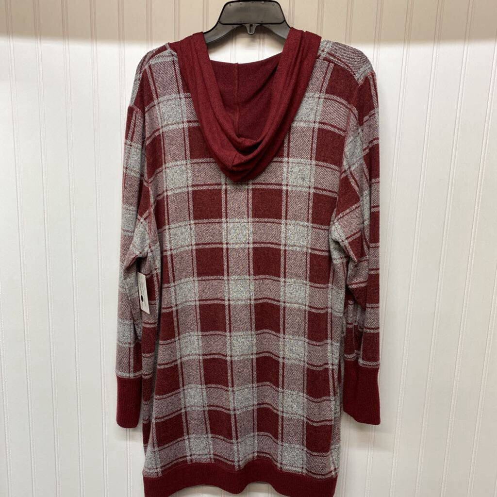 HOODED BUTTON UP CARDIGAN