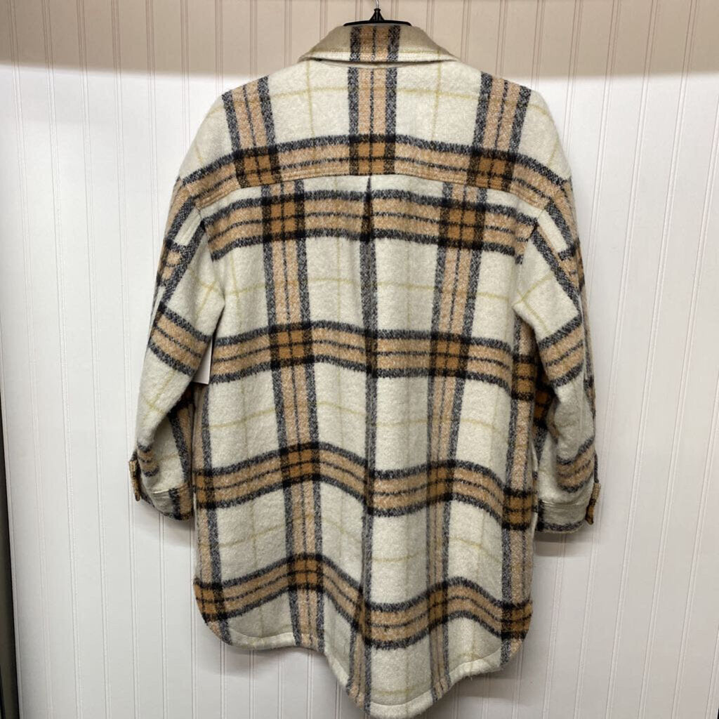 MID LENGTH FLANNEL SHIRT COAT
