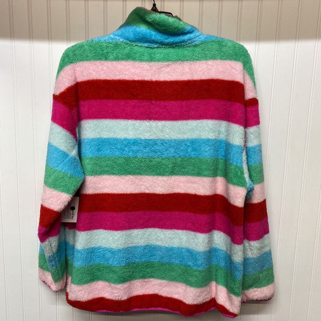 MULTI COLOR STRIPE PULLOVER FLEECE