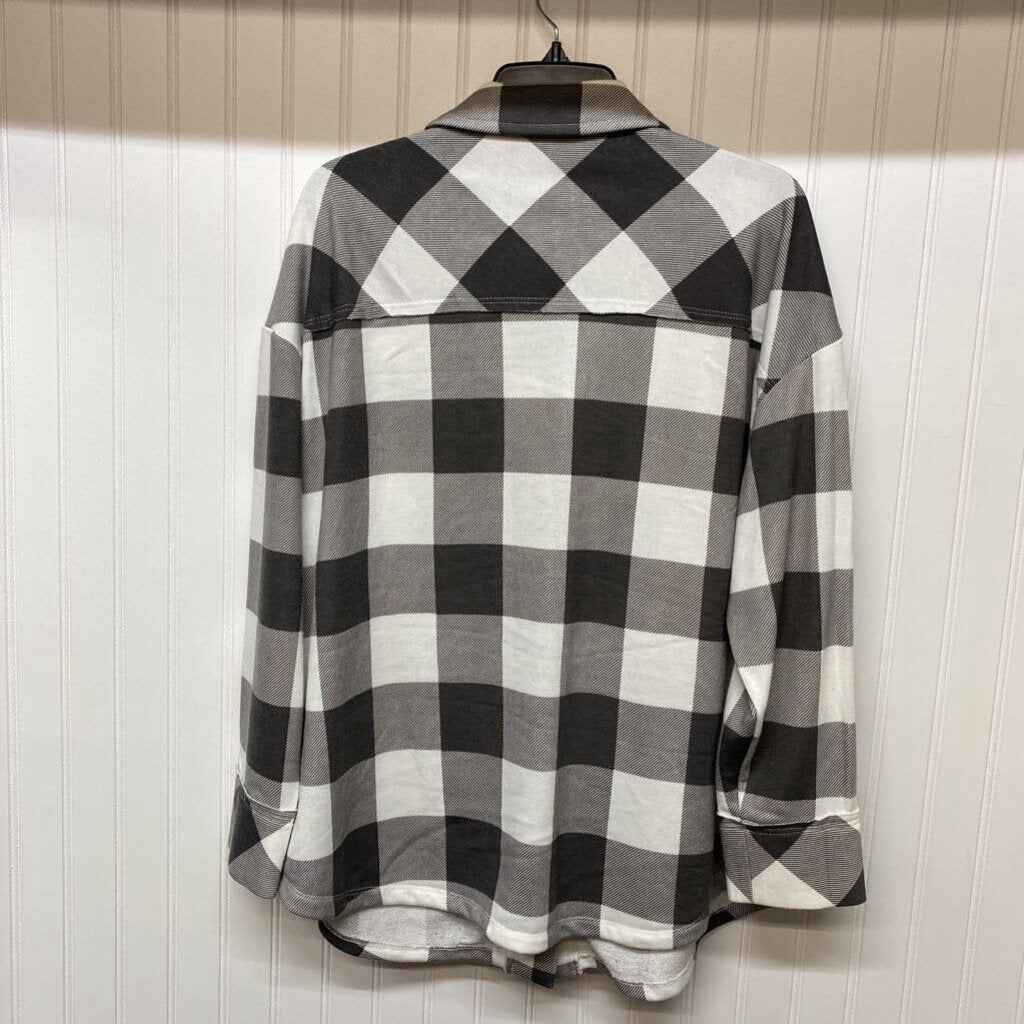 HEAVY COTTON PLAID JACKET WITH BIG BUTTON