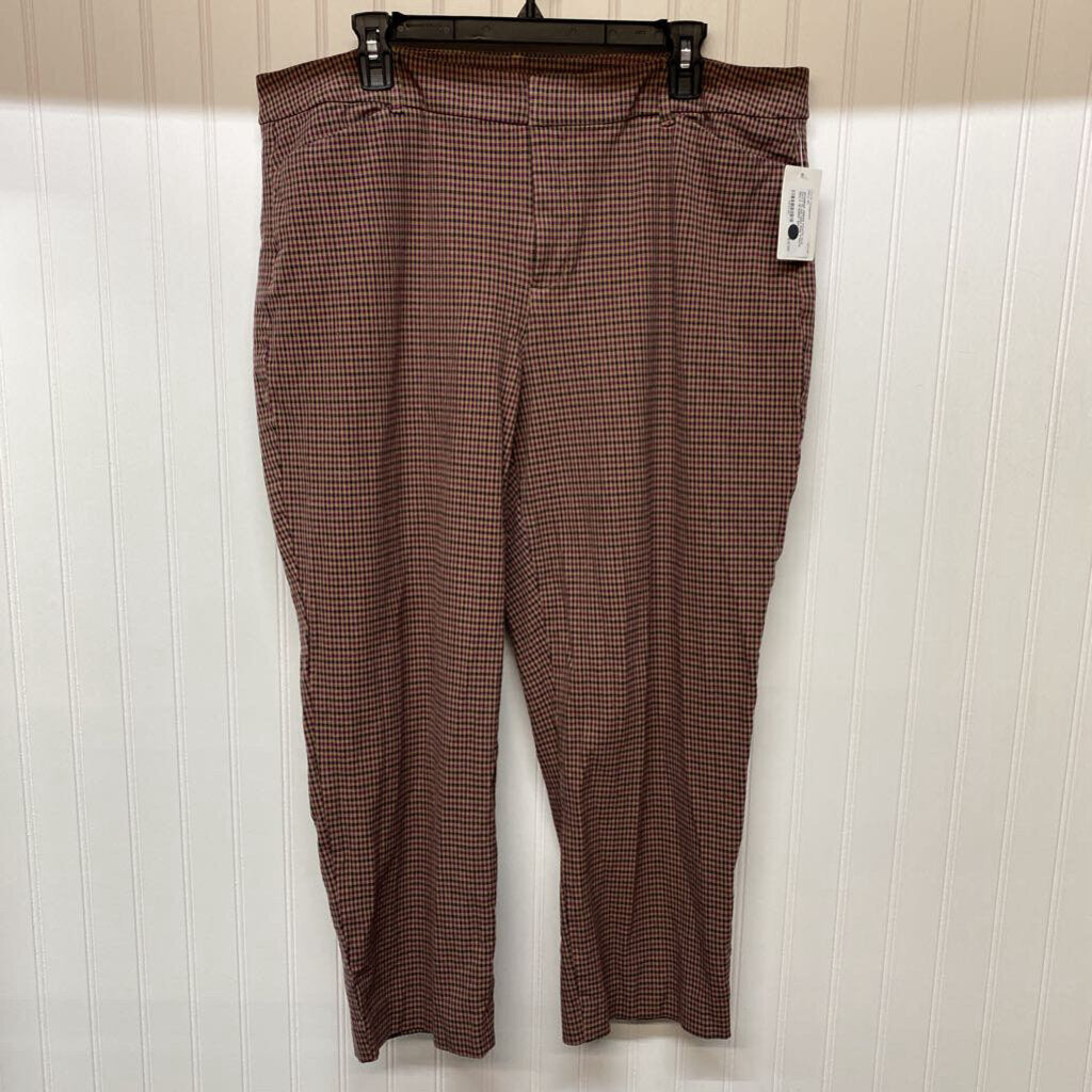 PLAID HIGH RISE PANTS