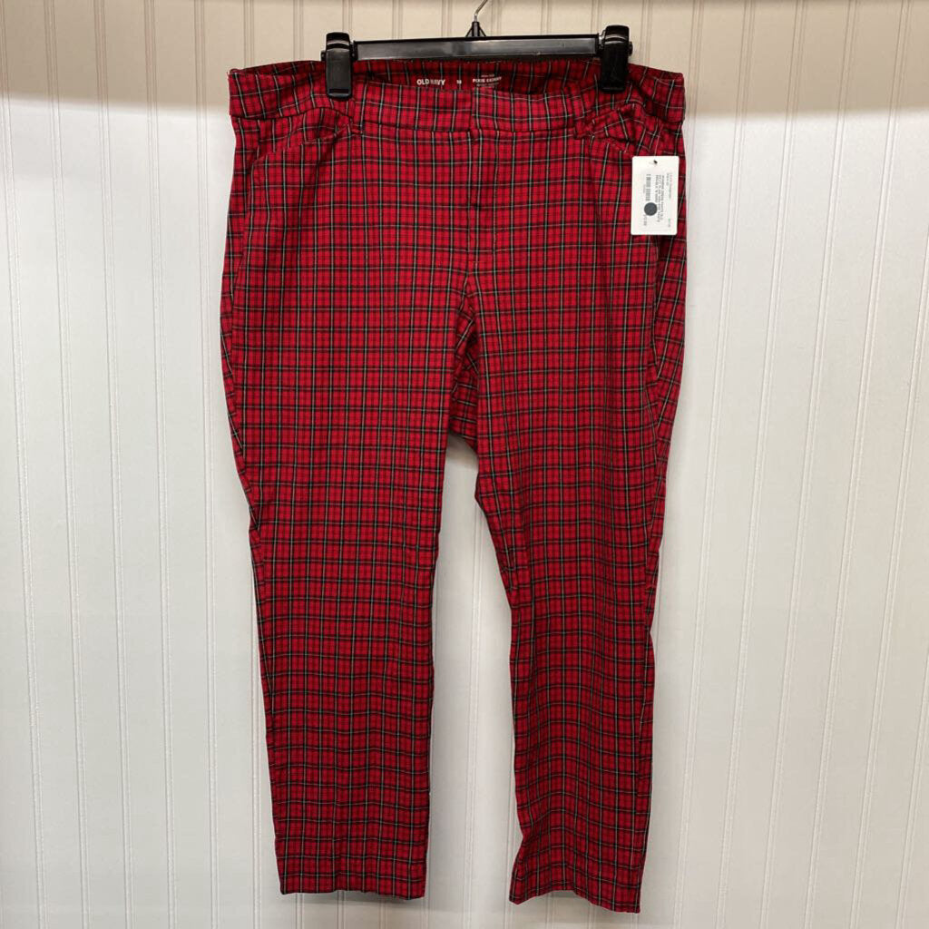 PLAID HIGH RISE PANTS