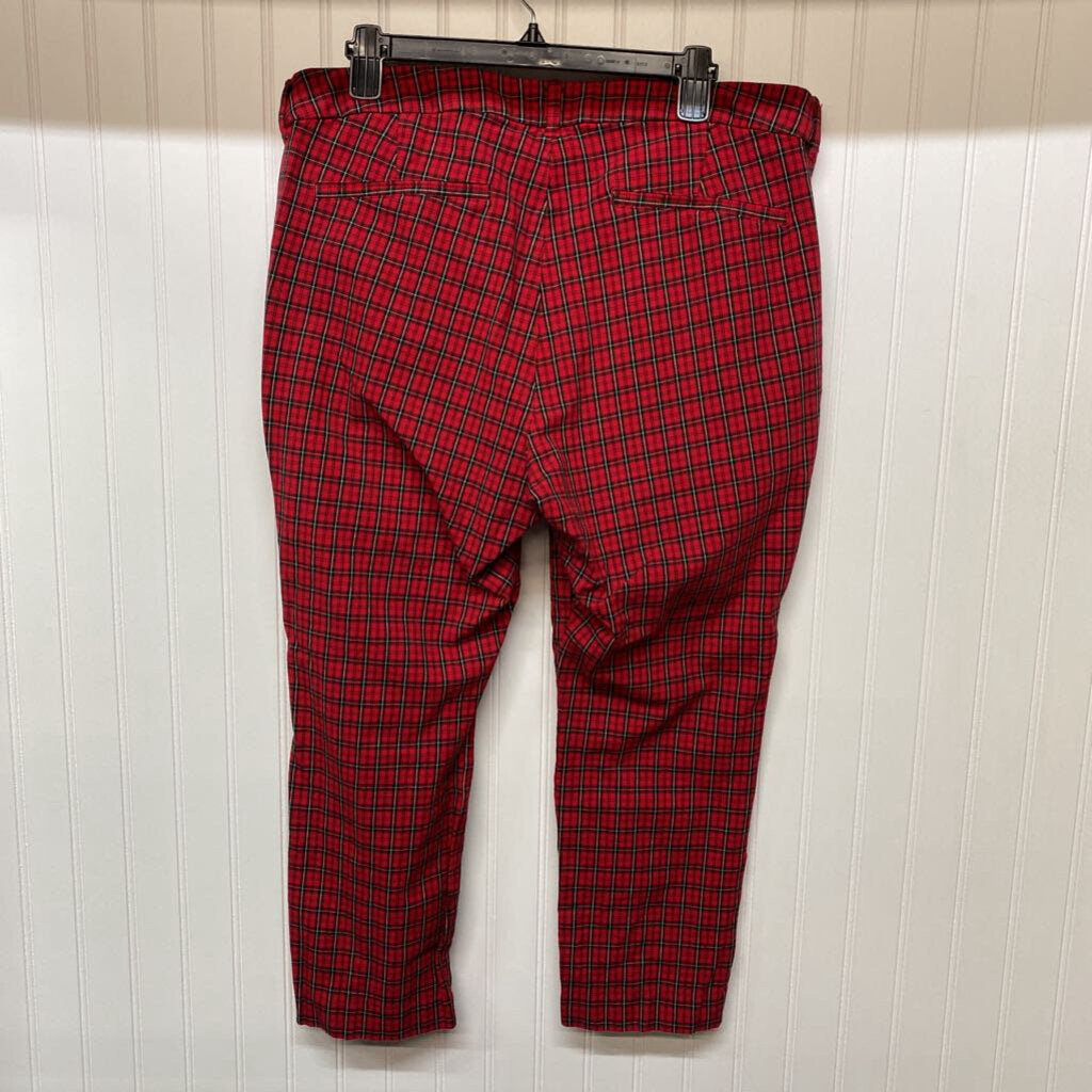 PLAID HIGH RISE PANTS