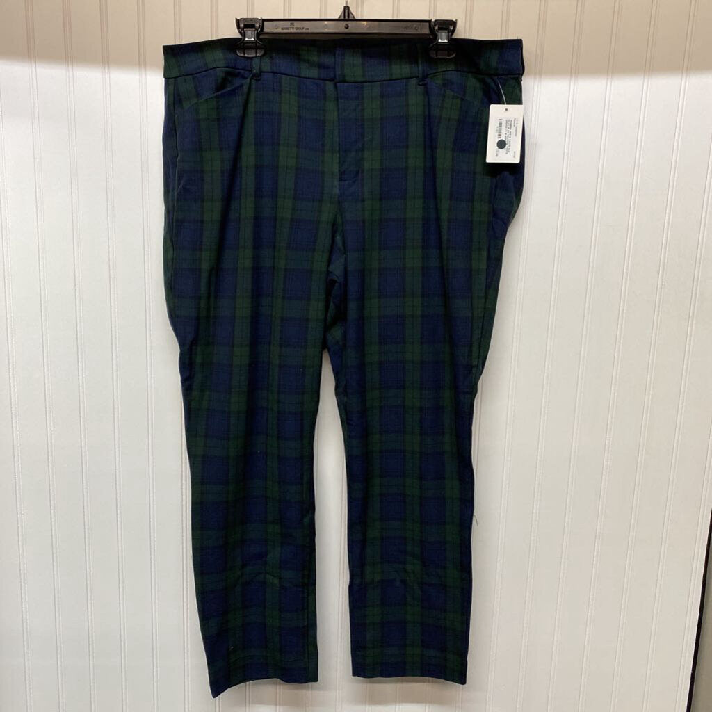 PLAID HIGH RISE PANTS