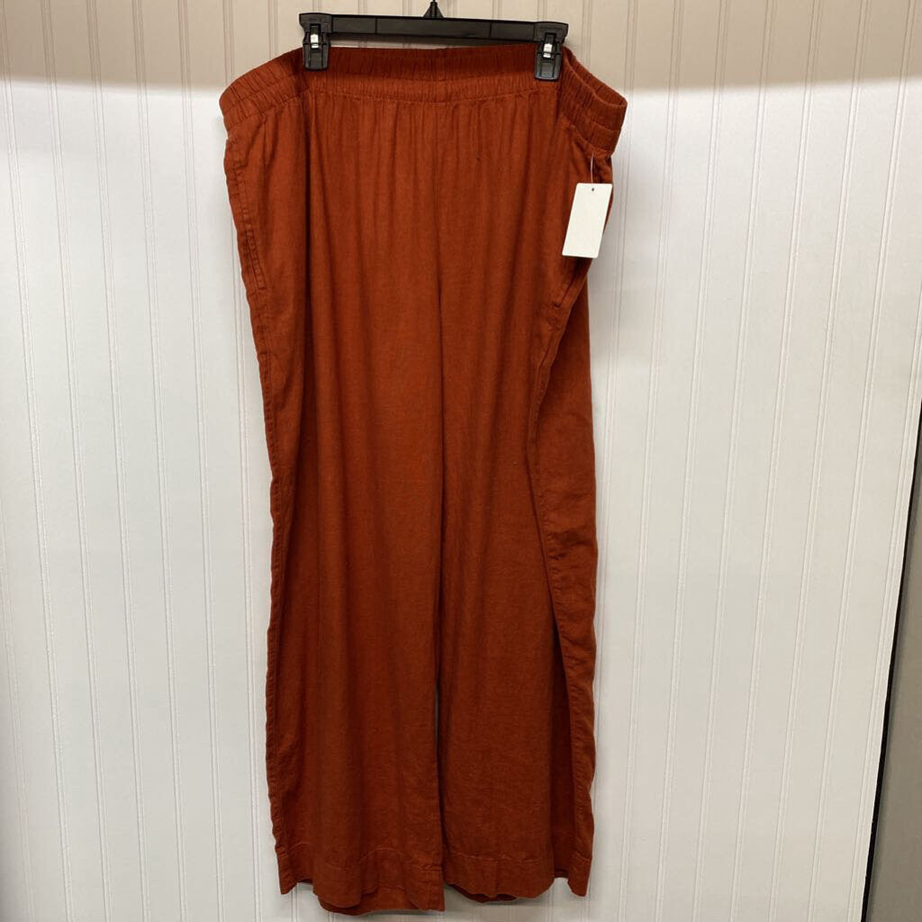 *LINEN WIDE LEG ELASTIC WAIST